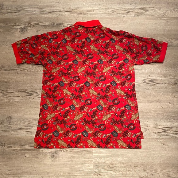 Vintage Tabasco Shirt Mens Medium Red Polo Button Short Sleeve Mesh/Pique Golf - Picture 4 of 4